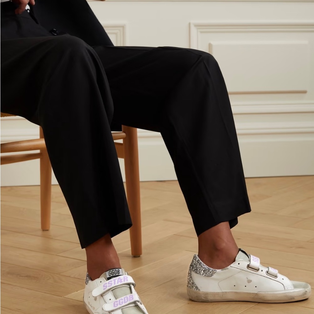 Golden Goose distressed glittered leather sneakers